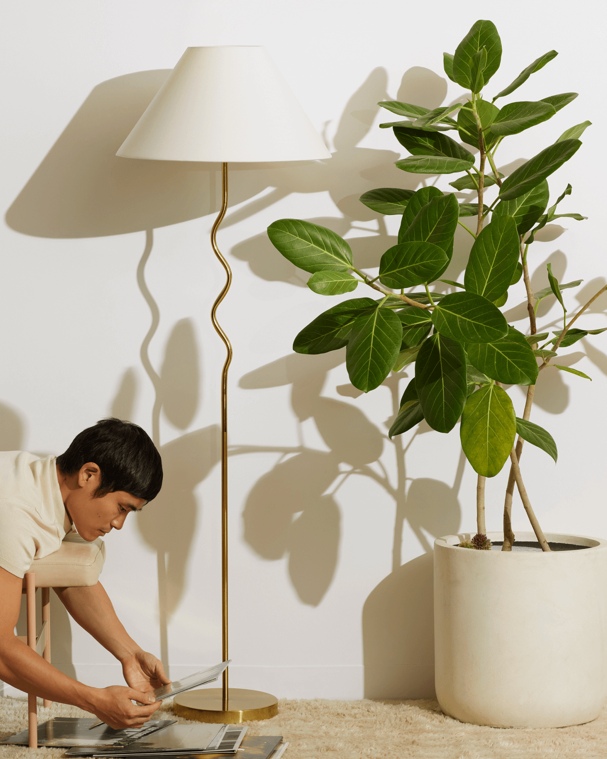 Squiggle Floor Lamp - Smart Ambient Lighting Comfort (Floor Lamp, Living Room Light, Modern Stand Light)