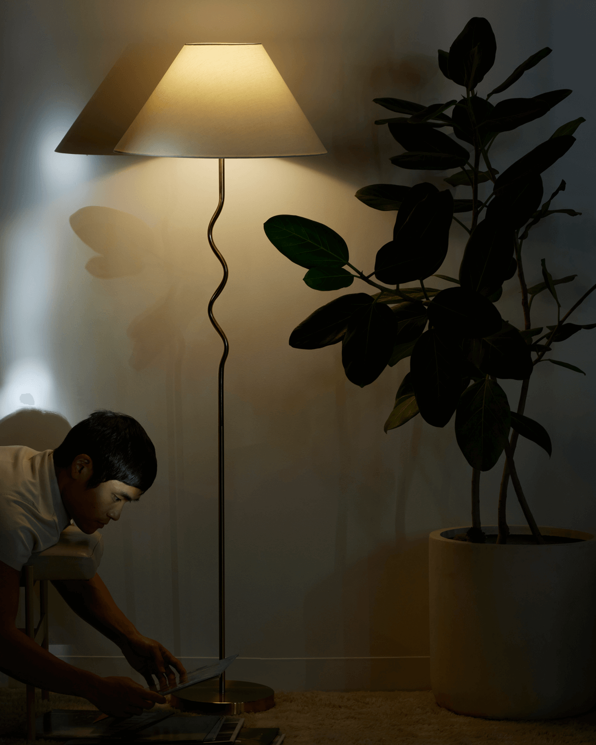 Squiggle Floor Lamp - Smart Ambient Lighting Comfort (Floor Lamp, Living Room Light, Modern Stand Light)